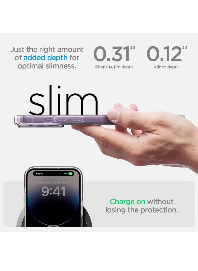 سبايجن - جراب مغناطيسي كلاسيكي هجين متوافق مع جراب iPhone 14 Pro Max متوافق مع MagSafe مقاوم للصدمات بدرجة عسكرية واقية من الخلف مقاوم للخدش (شفاف) - Image 1