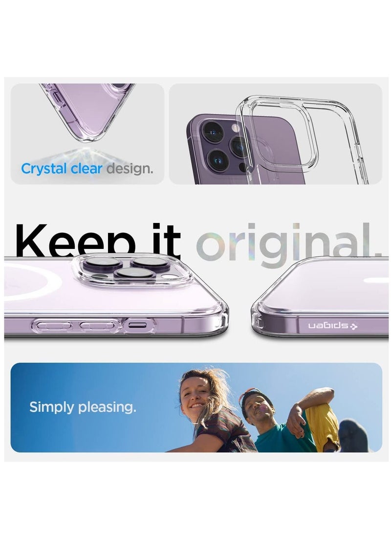 سبايجن - جراب مغناطيسي كلاسيكي هجين متوافق مع جراب iPhone 14 Pro Max متوافق مع MagSafe مقاوم للصدمات بدرجة عسكرية واقية من الخلف مقاوم للخدش (شفاف) - Image 1
