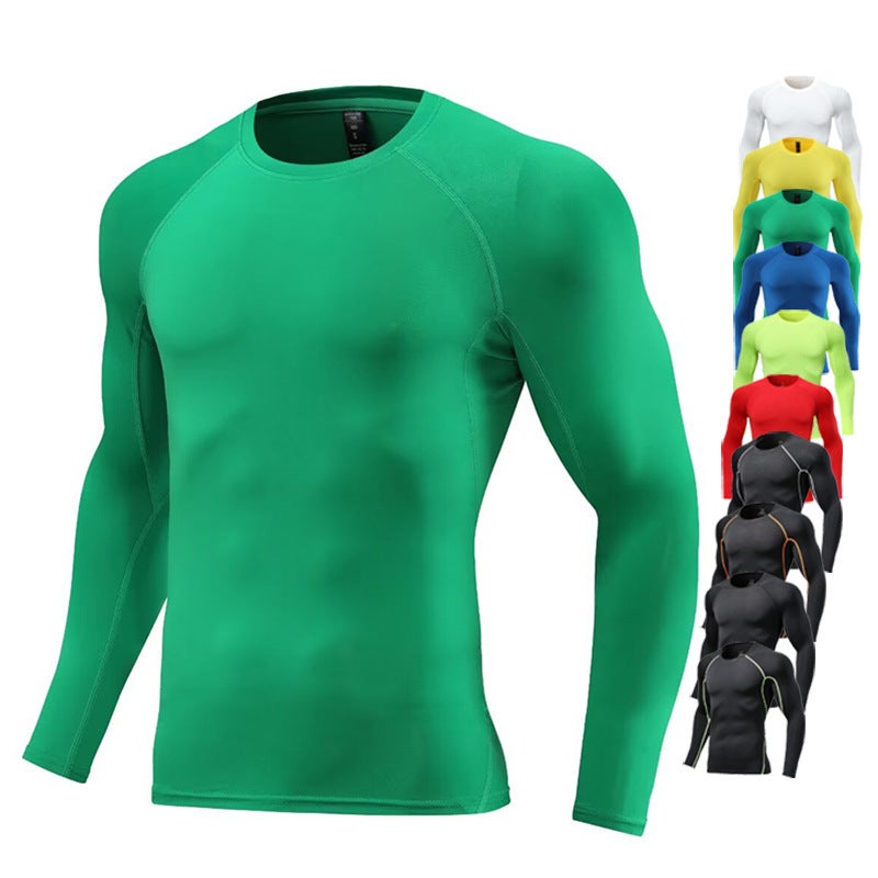 2024 Long Sleeve Round Neck Quick-Drying Clothes Tight Clothes Men'S And Children'S Sports Base Shirt Fitness Clothes Training Clothes T-Shirt - Image 2