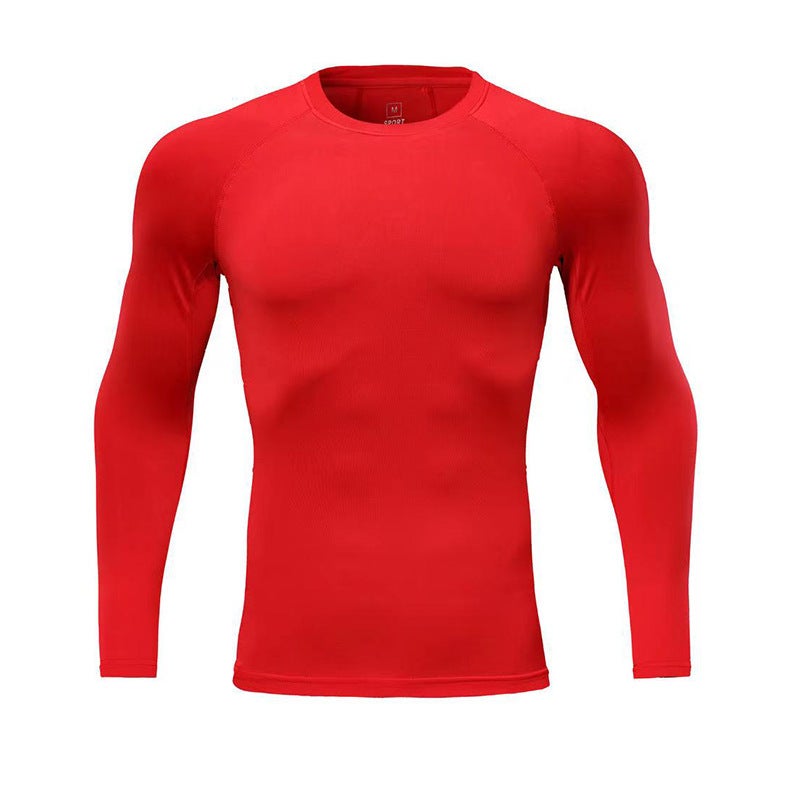 2024 Long Sleeve Round Neck Quick-Drying Clothes Tight Clothes Men'S And Children'S Sports Base Shirt Fitness Clothes Training Clothes T-Shirt - Image 1