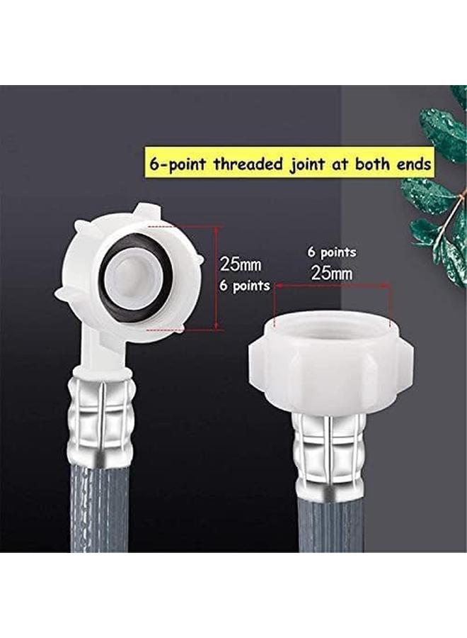 Universal 6 Point Extension Hose Explosion Proof 90 Degree Bendable Washing Machine Pipe Hose Flexible Cold Water Sink Extension Hose With 3 4 Inch Connector Gray 150Cm 1.5M  - Image 4