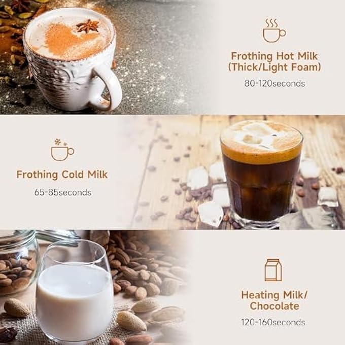 SIMPDIY Electric Milk FrotherAutomatic Milk Steamer 4 In 1 Milk Foam MakerMilk Warmer Hot And Cold Milk Function Overheat Protection For Coffee Latte Cappuccino Hot Chocolates White - Image 4