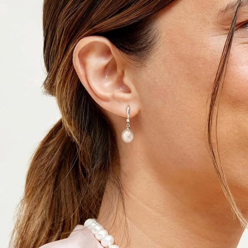 ذا بيرل سورس حلق أذن متدلي من الفضة الإسترليني عيار 925 مزين باللؤلؤ - Image 4