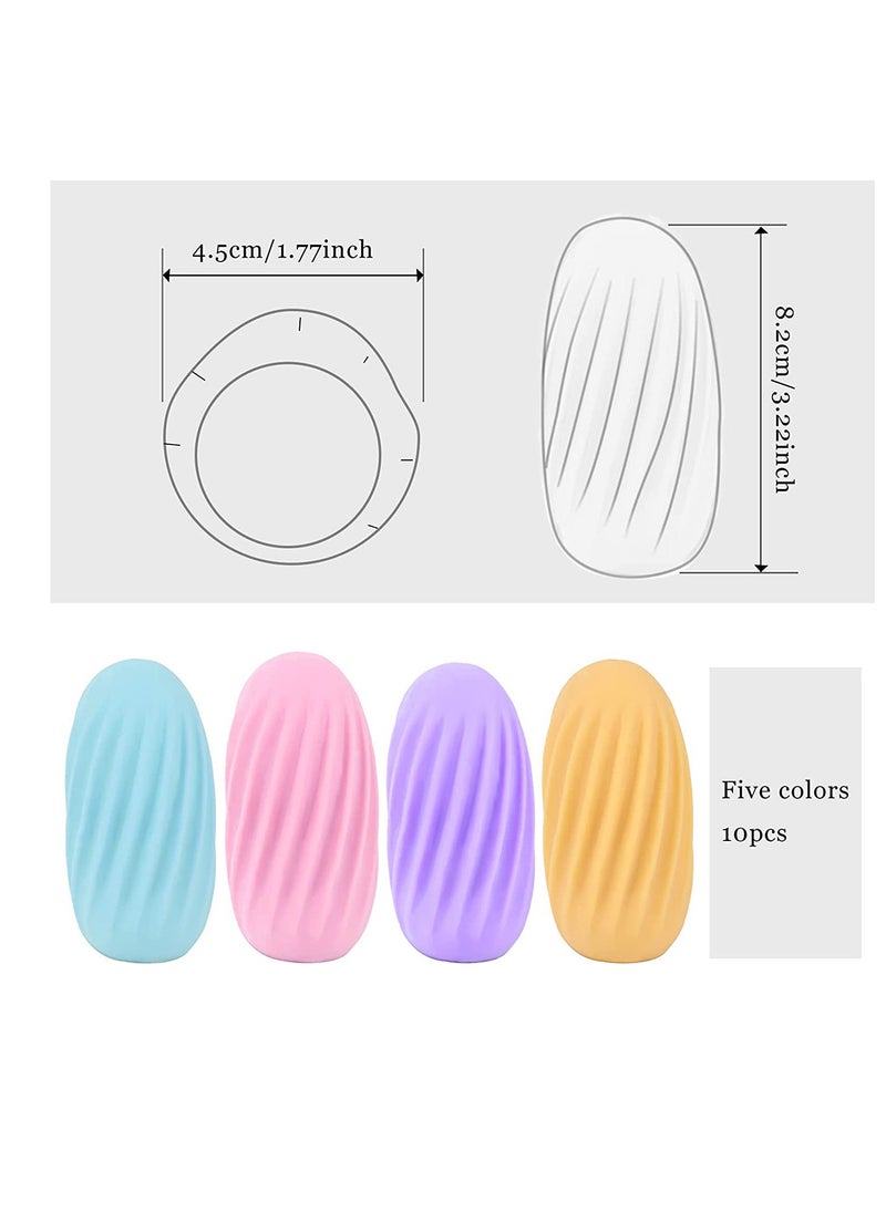 SYOSI - Leak Proof Sleeves for Travel Container 10 Pcs, Reusable Silicone Leak Proof for Travel Size Toiletries,  Elastic Sleeves for Cosmetics Leak Proofing, Toiletry Covers for Leak Proofing in Luggage - Image 1