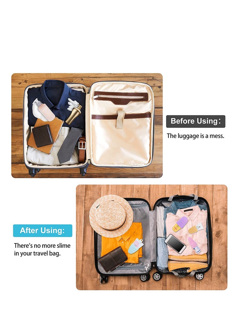 SYOSI - Leak Proof Sleeves for Travel Container 10 Pcs, Reusable Silicone Leak Proof for Travel Size Toiletries,  Elastic Sleeves for Cosmetics Leak Proofing, Toiletry Covers for Leak Proofing in Luggage - Image 1