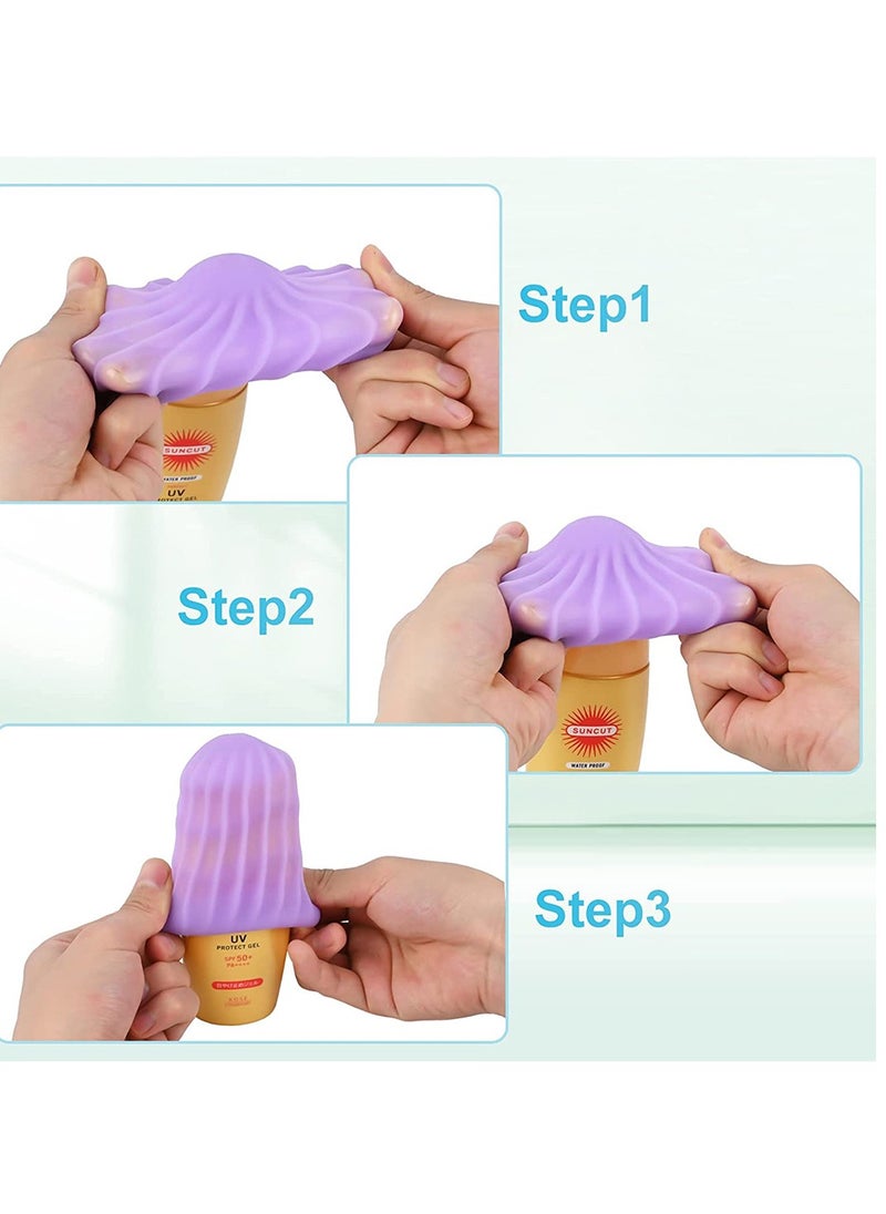 SYOSI - Leak Proof Sleeves for Travel Container 10 Pcs, Reusable Silicone Leak Proof for Travel Size Toiletries,  Elastic Sleeves for Cosmetics Leak Proofing, Toiletry Covers for Leak Proofing in Luggage - Image 1