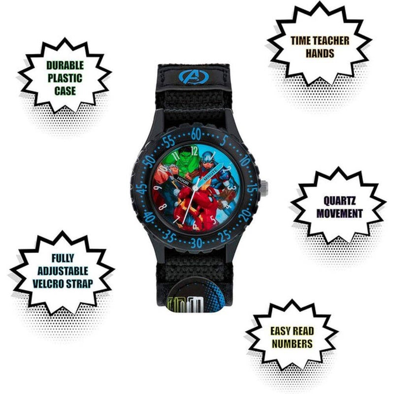 Marvel Avengers Iron Man & Captain America Analog Watch (Black) - Image 3
