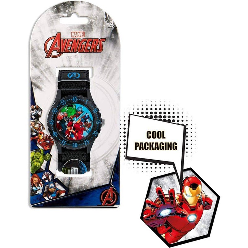 Marvel Avengers Iron Man & Captain America Analog Watch (Black) - Image 1