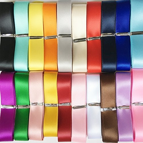 Chenkou Craft Double Face Polyester Satin Ribbon Ribbons Craft Pack Hair Bow Jewelry Making 5815mm MultiColored