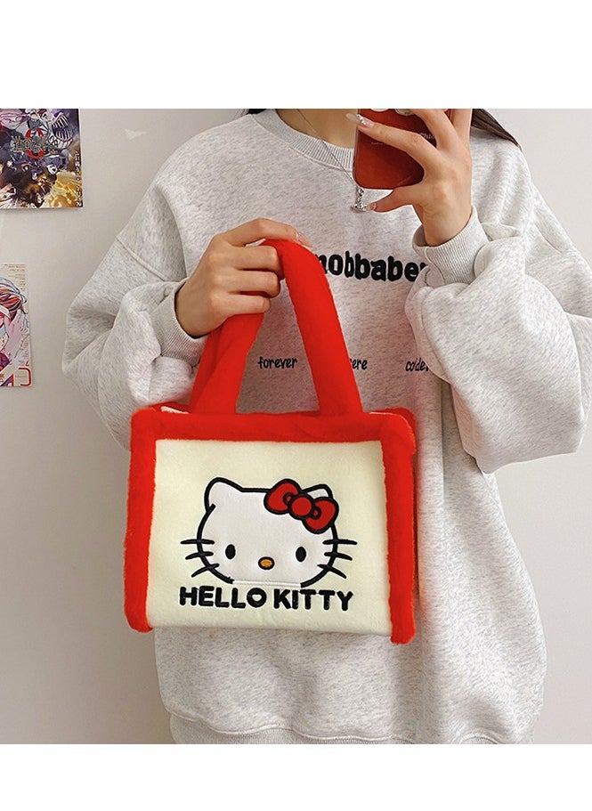 Sanrio New red and white color Hello Kitty plush handbag large capacity cartoon bag  - Image 5