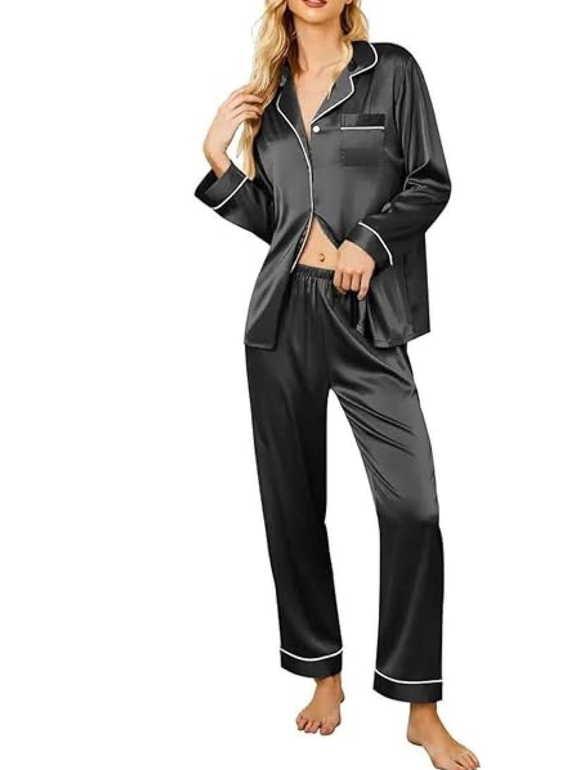 RATSAW Women Silk Satin Elegant Soft and Comforable Pajama Set 
