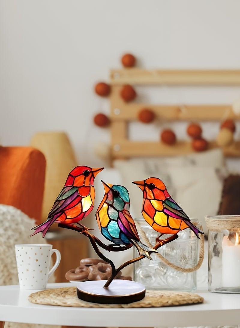 Colorful Acrylic Birds Figurine – Modern Tabletop Bird Ornament, Home Decor Figurines for Kitchen, Living Room, Bedroom, Dining Table - Image 1