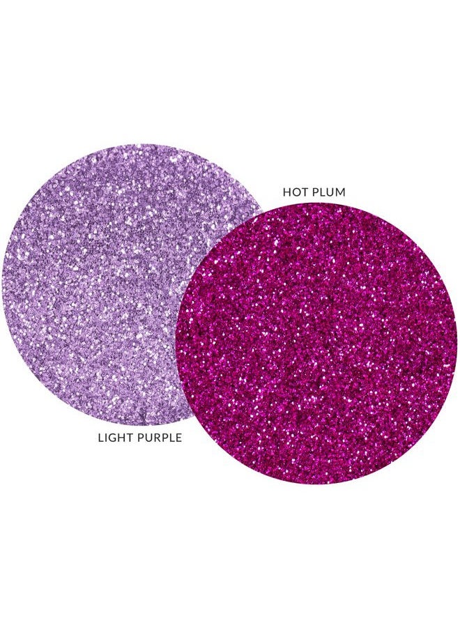 MARBLERS Cosmetic Grade Fine Glitter Duo [Hot Plum & Light Purple] 0.36oz (10g) | Non-Toxic | Vegan | Cruelty-Free | Eyeshadow, Nail Polish, Nail Art | Festival, Rave & Party Makeup | Body & Face  - Image 2