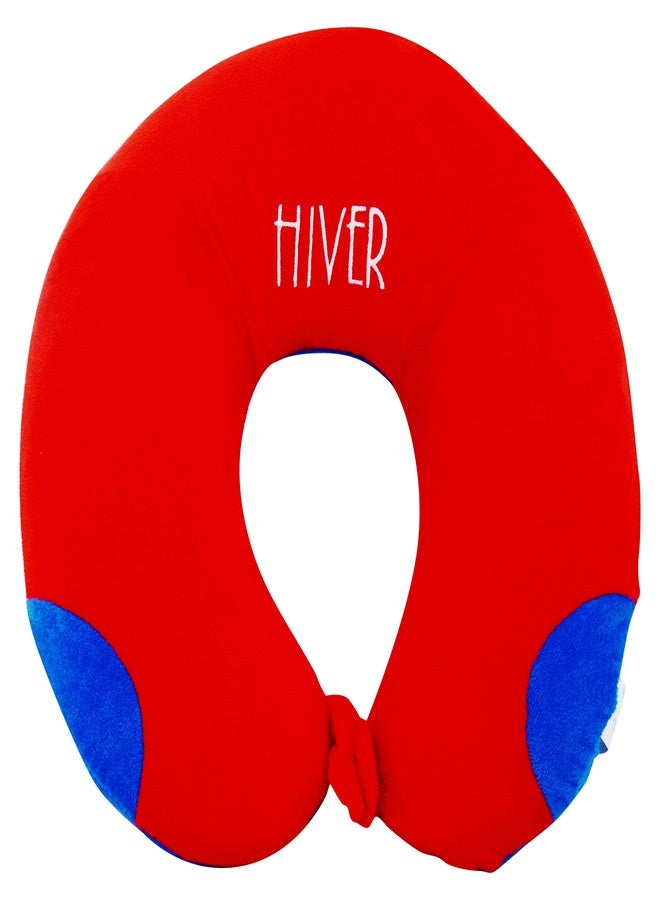 HIVER Memory Foam Neck Travel Pillow Neck Pillow with Elevated Headrest Flight Pillow (Dark Red) - Image 2