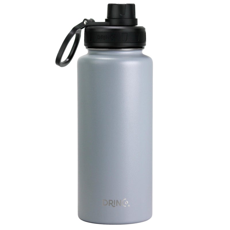 DRINCO Stainless Steel Water Bottle Spout Lid Vacuum Insulated Double Wall Water Bottle Wide Mouth 40oz 32oz 22oz 18oz 14oz Leak Proof Keeps Cold or Hot 32 oz 32oz Asphalt Gray