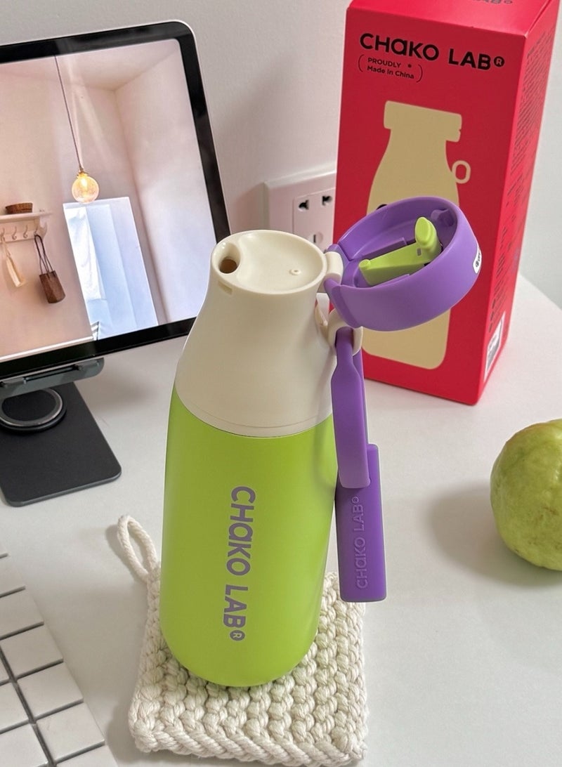تشاكو لاب CHAKO LAB عالي القيمة زجاجة العزل مع اثنين من طرق الشرب، وسهلة المحمولة، 520ML - Image 4