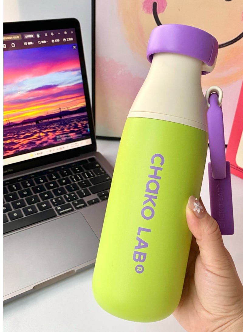 تشاكو لاب CHAKO LAB عالي القيمة زجاجة العزل مع اثنين من طرق الشرب، وسهلة المحمولة، 520ML - Image 2