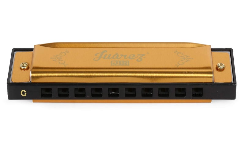 Juarez Junior JJ10HG 10 Holes Educational Harmonica Key of C Scale | Mouth Organ | Cover - Aluminum | Comb - Abs | Reed – Aluminum Gold - Image 4