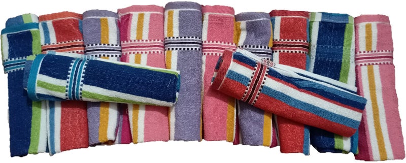 BBQSTYLE 100% Cotton Hand & Face Towels-Set of 12(Color May Different dispatched)-400 GSM - Image 2