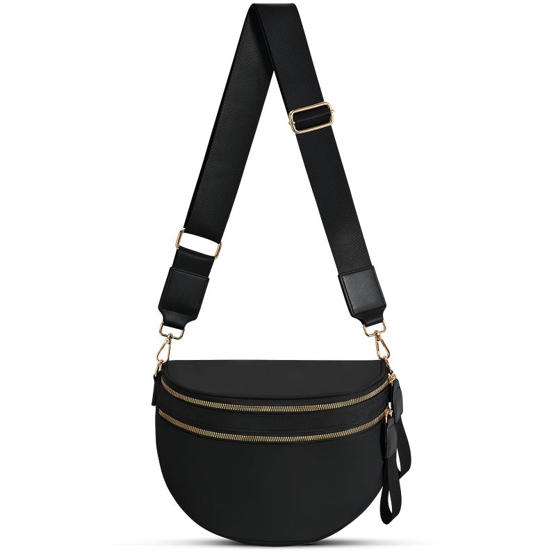 Becokan Checkered Nylon Crossbody Bag Bum Bag for Women Mom Spacious Checkered Crossbody Purses Shoulder Handbag - Image 1