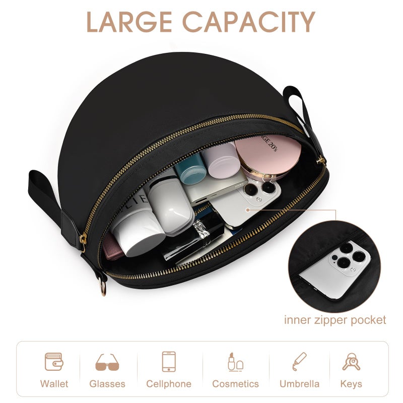 Becokan Checkered Nylon Crossbody Bag Bum Bag for Women Mom Spacious Checkered Crossbody Purses Shoulder Handbag - Image 4