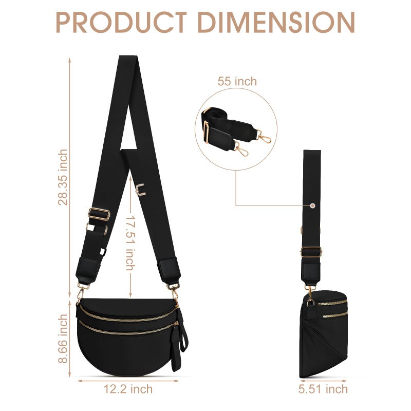 Becokan Checkered Nylon Crossbody Bag Bum Bag for Women Mom Spacious Checkered Crossbody Purses Shoulder Handbag - Image 2