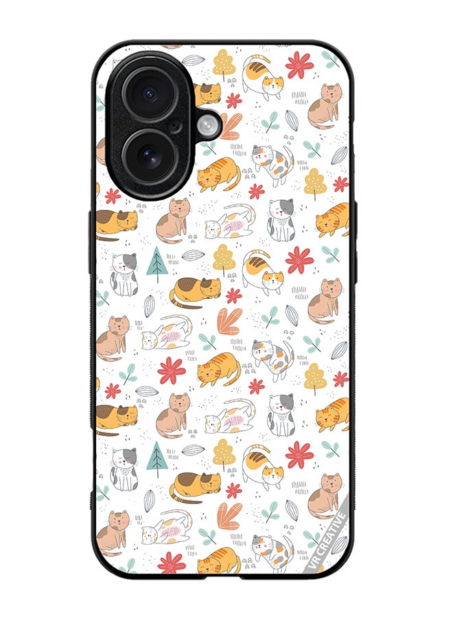 Protective Case Cover For Apple iPhone 17 Chilling Cat Pattern Design Multicolour