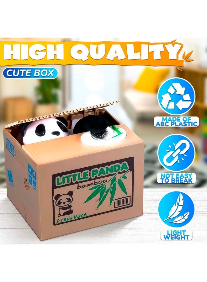 DIMROM Coin Piggy Bank Panda Toy - Little Panda Bamboo Bank Money Bank Cute Panda Bank Stealing Automatic Box - Boys Piggy Bank Stealing Panda Coin Bank Money Savings Bank Kids Piggy Bank Girls - Image 3