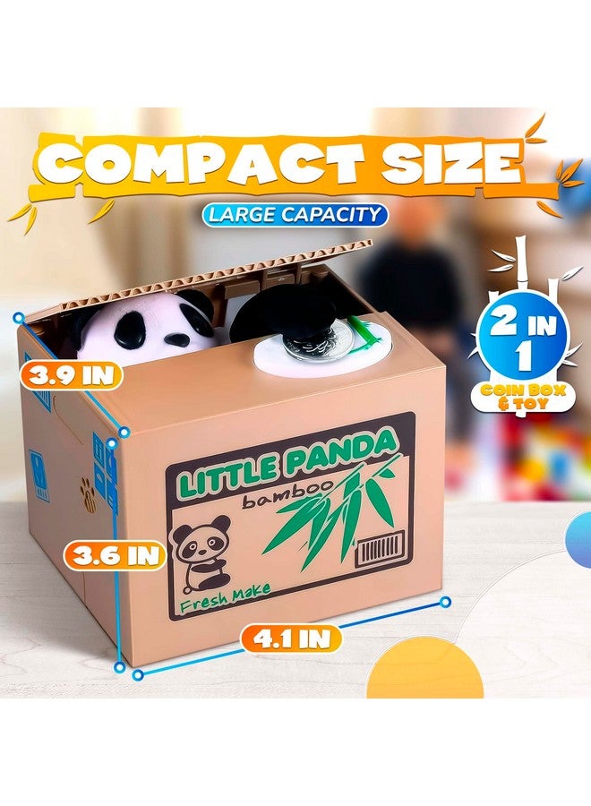 DIMROM Coin Piggy Bank Panda Toy - Little Panda Bamboo Bank Money Bank Cute Panda Bank Stealing Automatic Box - Boys Piggy Bank Stealing Panda Coin Bank Money Savings Bank Kids Piggy Bank Girls - Image 2