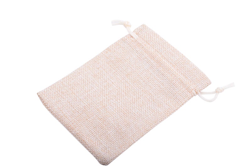 Sansam 25pcs Cream Drawstring Burlap Gift Bags, 5.2x7.2 Inch Lining Burlap Sacks For Jewellery Packaging, Herb, Spices, Medium Size Jute Treat Bags for Christmas, Wedding, Party,Household Storage - Image 3