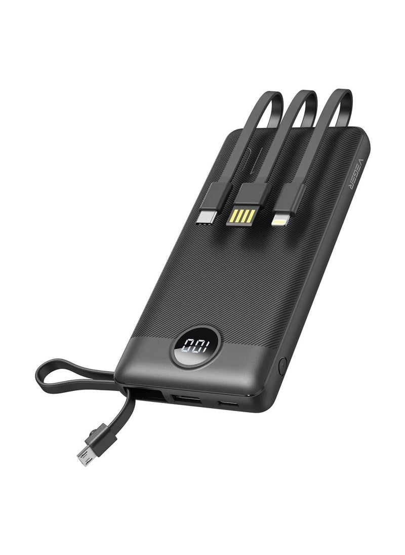 VEGER VEGER Portable Charger with Built in Cables 20000mAh LED Display Li-Polymer with Built-in 4 Cables  - Image 1