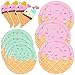 DYLIVeS 48 Pcs Ice Cream Birthday Party Plates and Napkins Kit Ice Cream Theme Tableware Set Ice Cream Party Table Decorations Supplies Disposable 9 and 7 Paper Plates Napkins Serves 16 - Image 3