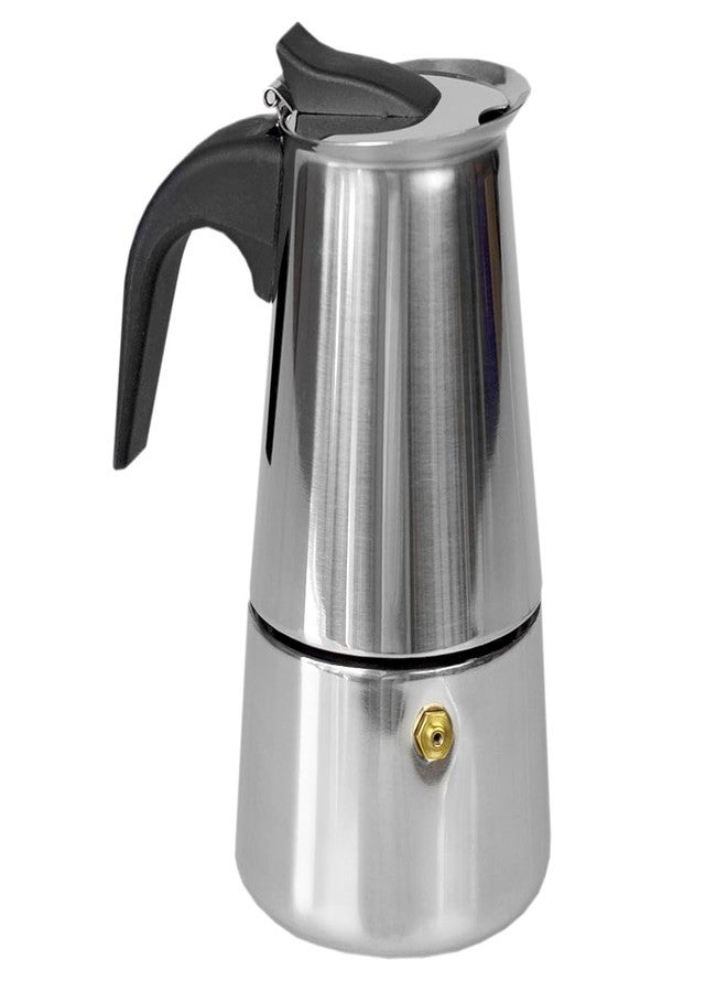 Home Basics Stainless Steel Stove Top Espresso Coffee Maker (Silver), By Home Basics | Polished Coffee Makers For Stovetop | Italian Coffee Maker Holds 4 Cups - Image 1