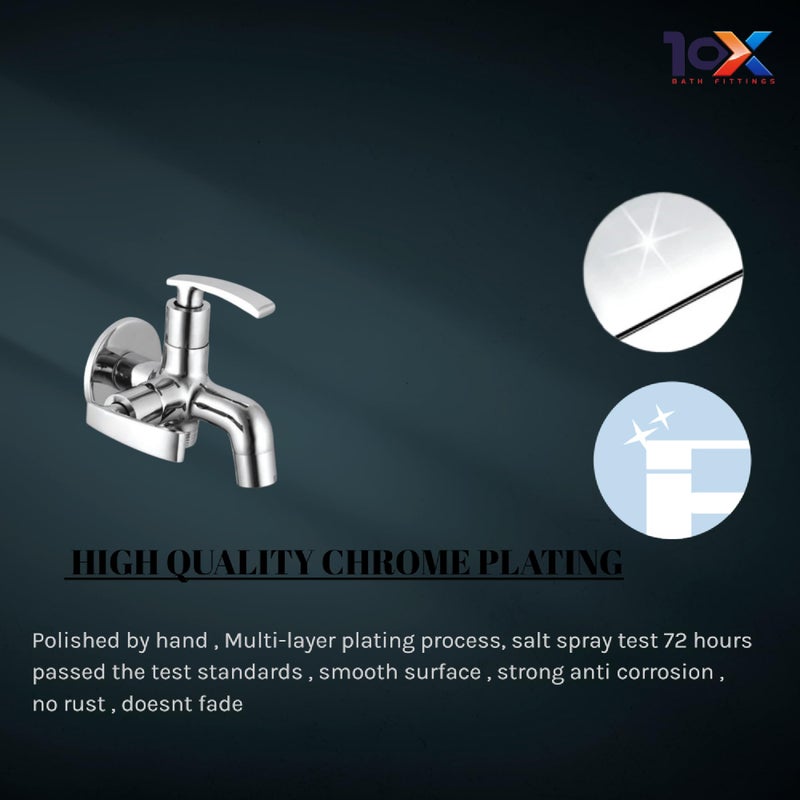 10X Bib Tap 2 in 1 BC-9334 Full Brass || Bathroom Faucet || Water Tap || Bathroom Accessories || Taps and Faucets || Brass Faucet || Bathroom Fittings || - Image 2