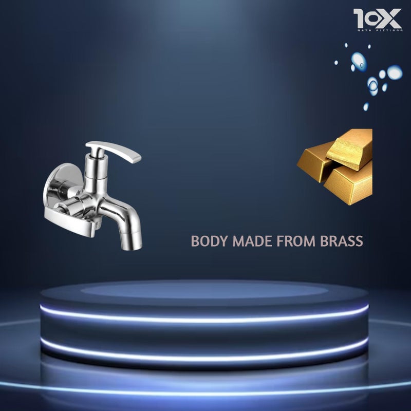10X Bib Tap 2 in 1 BC-9334 Full Brass || Bathroom Faucet || Water Tap || Bathroom Accessories || Taps and Faucets || Brass Faucet || Bathroom Fittings || - Image 3