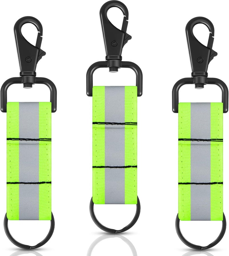 Sureio Reflective Firefighter Keychain with Reflective Patch Holder Ring Heavy Duty Swivel Snap Hook Firefighter Accessories 3 Pcs - Image 1