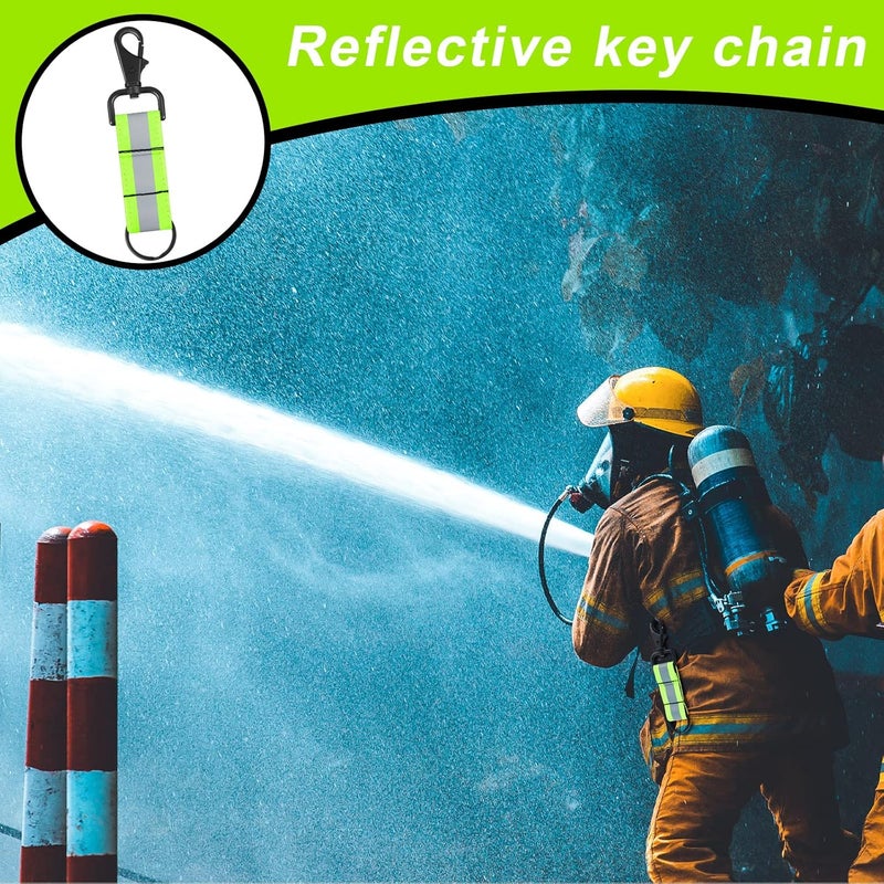 Sureio Reflective Firefighter Keychain with Reflective Patch Holder Ring Heavy Duty Swivel Snap Hook Firefighter Accessories 3 Pcs - Image 2