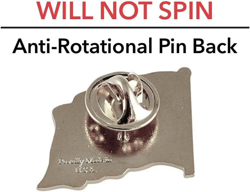 Forge Silver Plated Waving American Flag Lapel Pin Made in USA (Silver Tone) (1 Pin) - Image 3