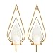 ZOOYOO Gold Raindrop Wall Sconce Candle Holders,Gold Iron Wall Candle Sconce Holders,Gold Hanging Wall Sconce Candle - Image 2