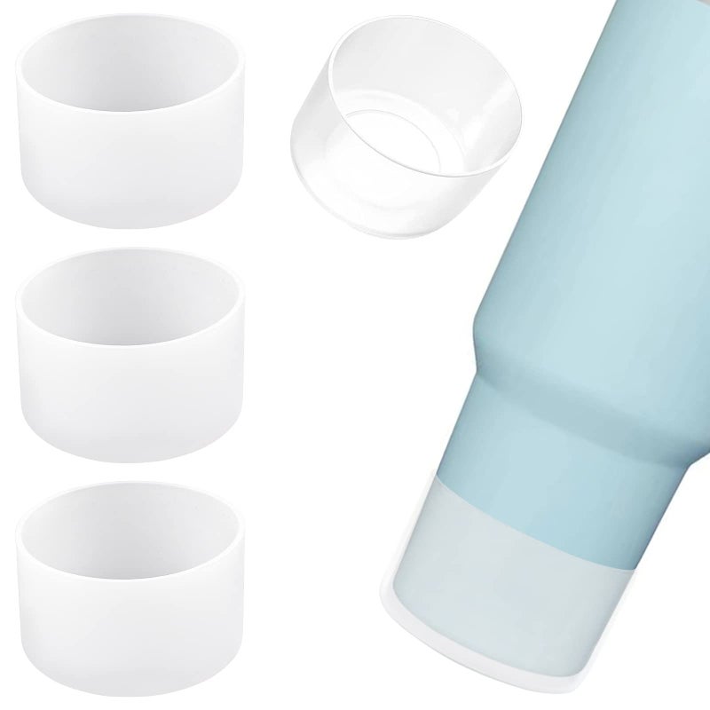 DGYJJZ 4Pack Silicone Boot for Stanley 40oz Quencher Adventure & Stanley IceFlow 30oz 20oz, Reduces Noise Scratches Protective Cup Bottom Sleeve Cover Compatible with Stanley Cup Accessories (Transparent)  - Image 1