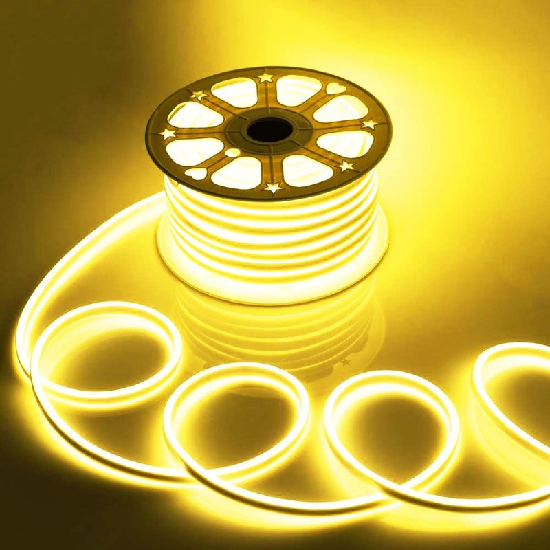 Shoppingekart Shoppingekart Strip LED Light Waterproof SMD 2835 Flexible LED Neon Lights for Home Decoration Neon Strip led 20 MeterColor YellowSilicone Rubber  - Image 1