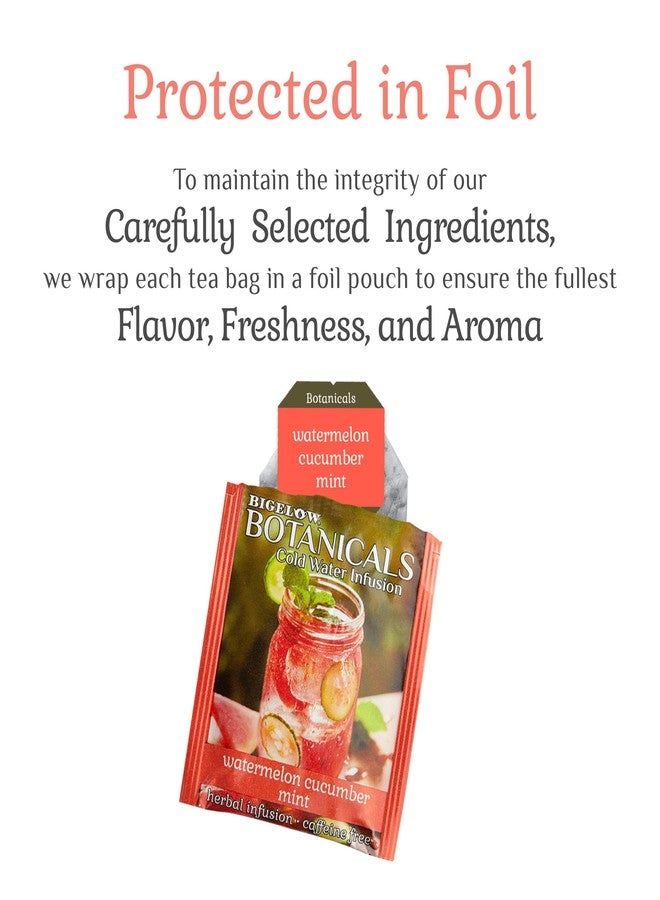 Bigelow Tea Bigelow Botanicals Cold Water Infusion Herbal Variety Pack, Caffeine Free Tea with Cranberry, Watermelon, Blackberry, Strawberry, Peach & Blueberry Flavor, 18 Count Box (Pack of 6), 108 Total Tea Bags - Image 4