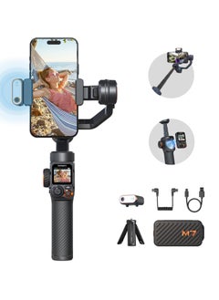 hohem Hohem iSteady M7 Gimbal Stabilizer for Smartphone, Magnetic AI Tracker Fill Light, Detachable Touchscreen Remote Controller, Built-in Extension Rod, 500g Payload Gimbal Stabilizer for iPhone Android  - Image 1
