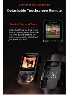 hohem Hohem iSteady M7 Gimbal Stabilizer for Smartphone, Magnetic AI Tracker Fill Light, Detachable Touchscreen Remote Controller, Built-in Extension Rod, 500g Payload Gimbal Stabilizer for iPhone Android  - Image 3