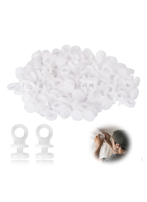 Curtain Track Gliders 100Pcs Plastic White Hooks Effortless Gliding Rail Slider Rollers for Window Door Shower Curtains