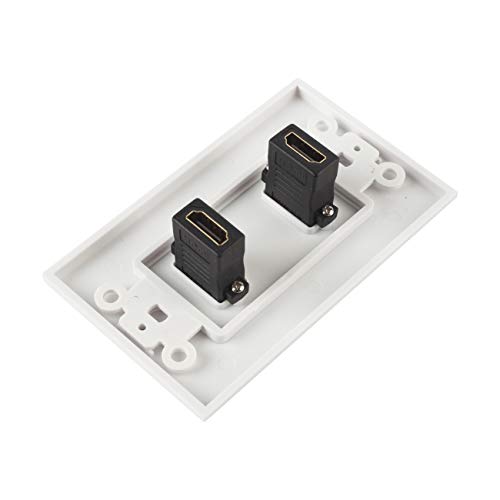 TENINYU Dual HDMI Wall Plate (2 Port) - 4K UHD, ARC, and Ethernet Pass-Thru Support (1-Gang) White - for 2 HDMI (2-Port) - Image 5