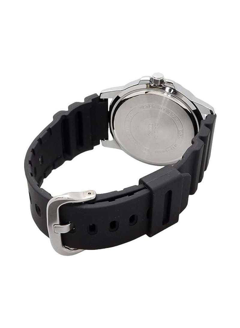 CASIO ساعة انالوج بمينا سوداء وسوار من الراتنج للرجال MTP-VD300-1B - Image 3