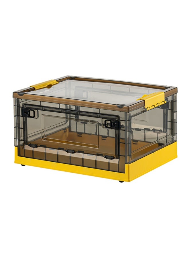 PENG GENERAL Collapsible Storage Box with Sliding Lid, Stackable Organizer Yellow - Image 1