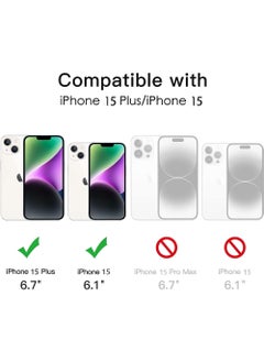 Rock Pow Camera Lens Protector for iPhone 15 6.1-Inch and iPhone 15 Plus 6.7-Inch 9H Tempered Glass Metal Individual Ring Cover HD Clear  - Image 2