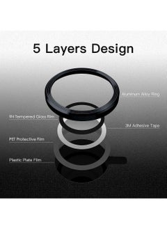 Rock Pow Camera Lens Protector for iPhone 15 6.1-Inch and iPhone 15 Plus 6.7-Inch 9H Tempered Glass Metal Individual Ring Cover HD Clear  - Image 3
